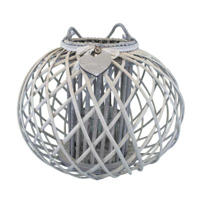 GISELE - lanterna in vimini tondo 20 x 40 cm