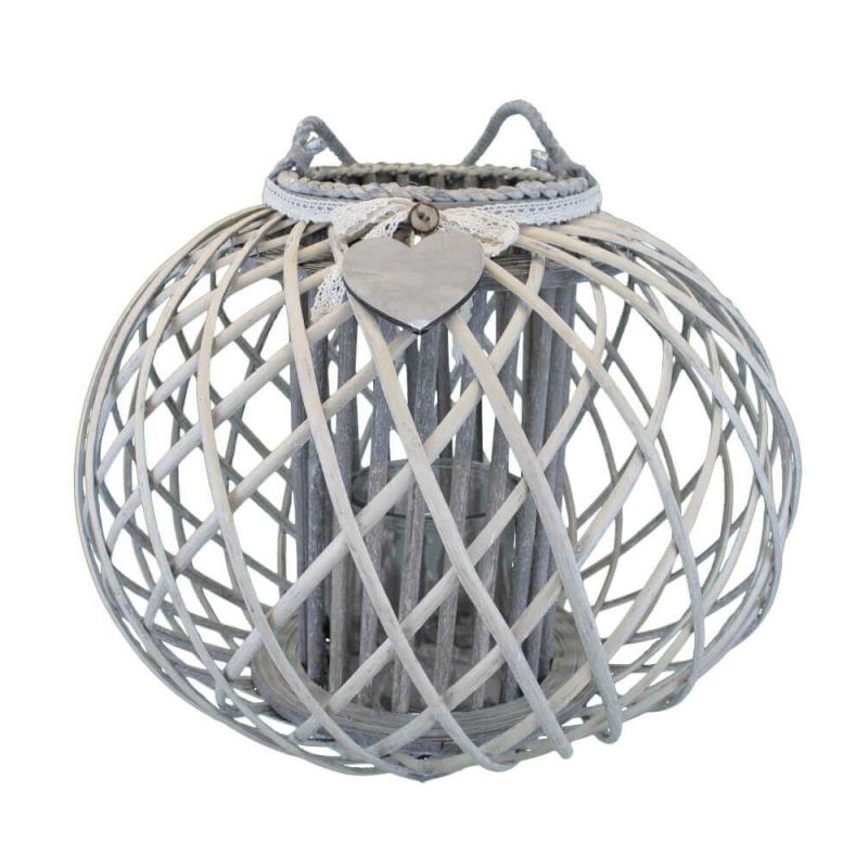 GISELE - lanterna in vimini tondo 20 x 40 cm