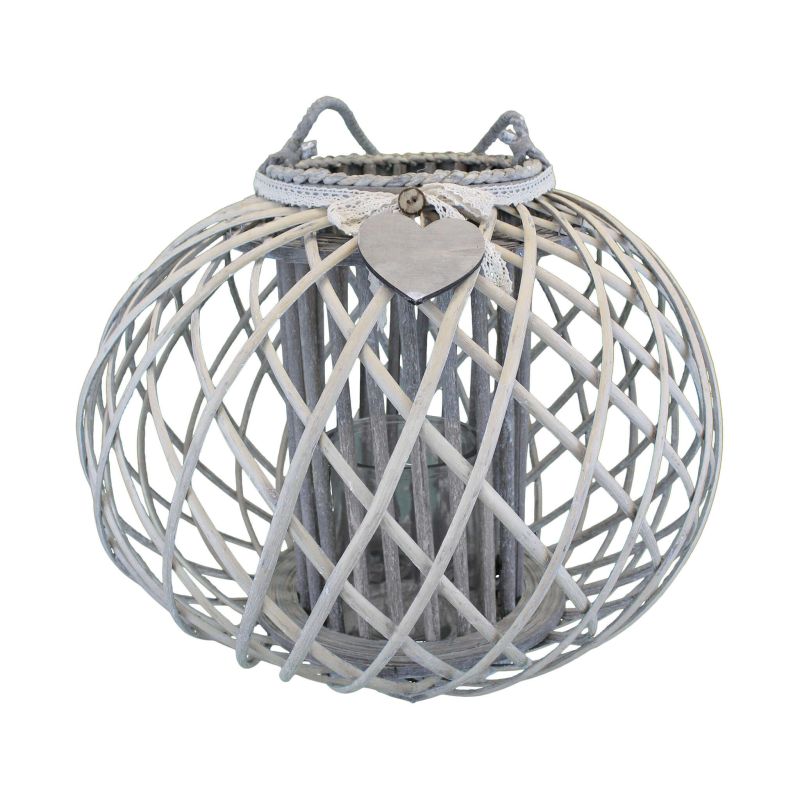 GISELE - lanterna in vimini tondo 20 x 40 cm