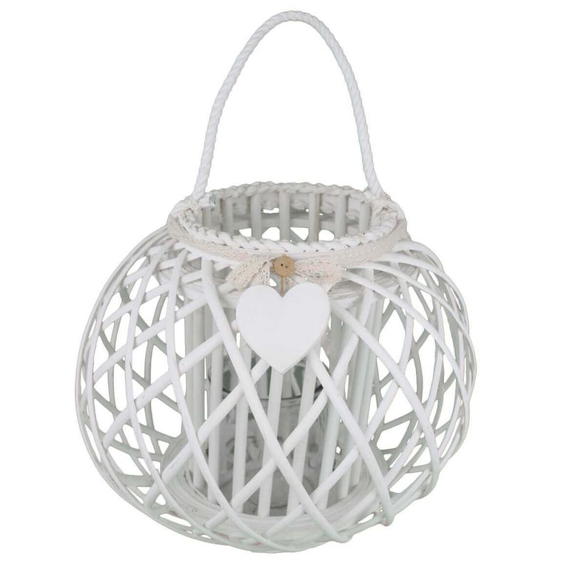 GISELE - lanterna in vimini tondo 20 x 36 cm