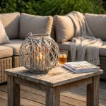 GISELE - lanterna in vimini tondo 20 x 36 cm