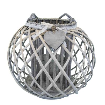 GISELE - lanterna in vimini tondo 20 x 36 cm