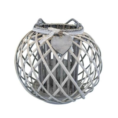 GISELE - lanterna in vimini tondo 20 x 36 cm