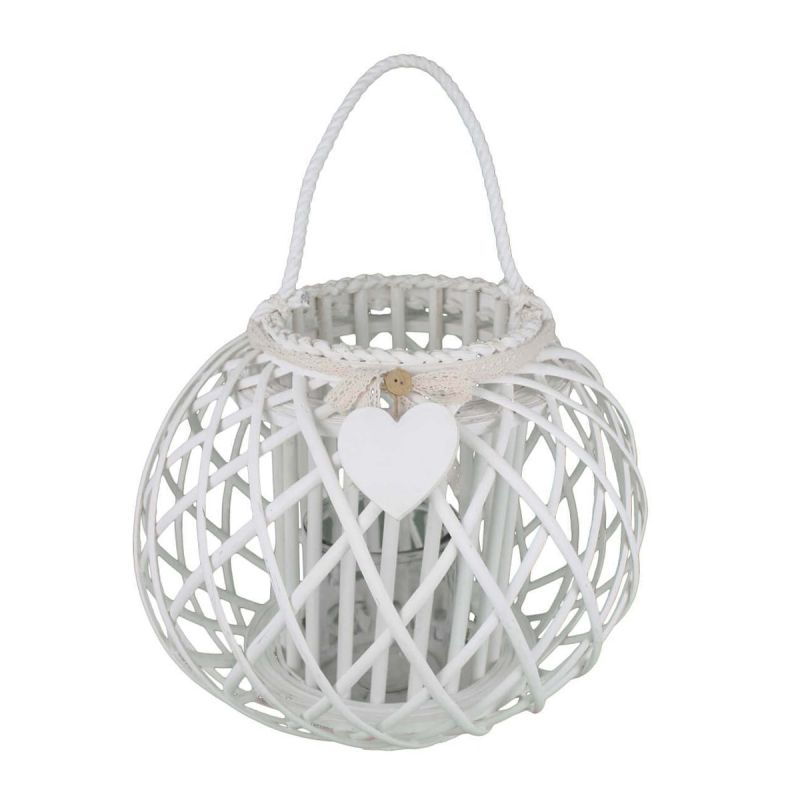 GISELE - lanterna in vimini tondo 20 x 32 cm