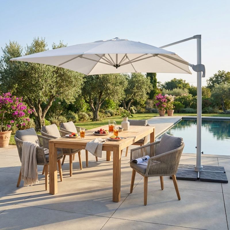 BACTRUS - ombrellone da giardino decentrato 3 x 4 m