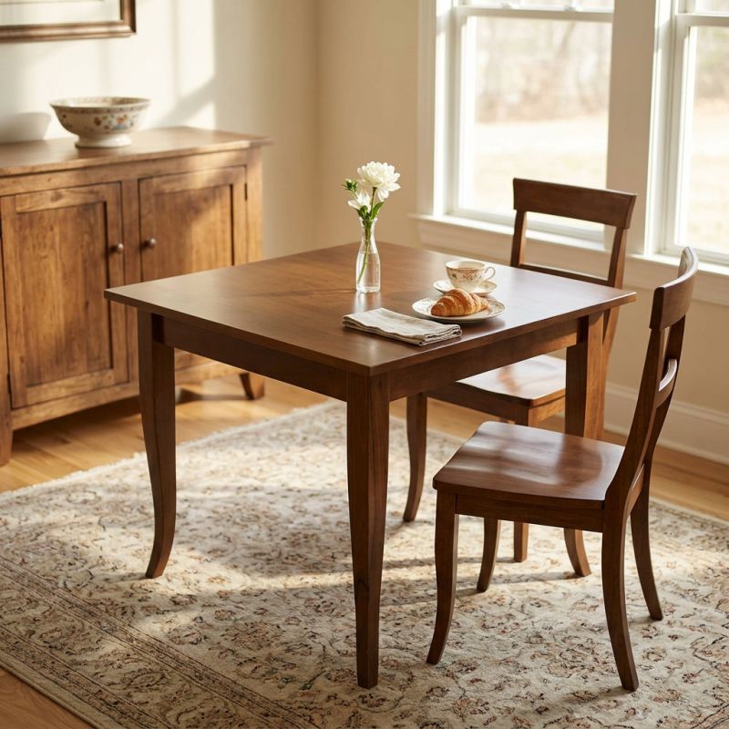 EDGAR - tavolo da pranzo in legno massello cm 80 X 80