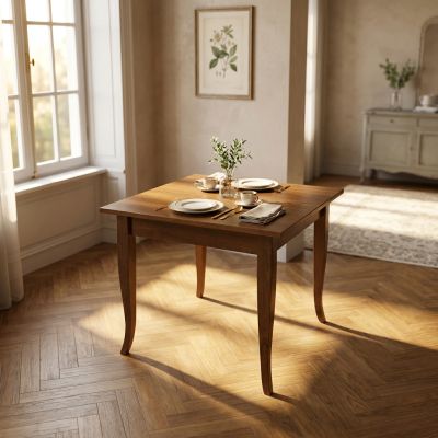 EDGAR - tavolo da pranzo in legno massello cm 80 X 80