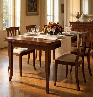 DONNY - tavolo consolle allungabile in legno massello cm 80 X 80/115/150