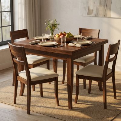 GEOFFREY - tavolo da pranzo allungabile a libro in legno massello