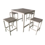 TAURUS - set tavolo bar completo con 4 sgabelli in alluminio