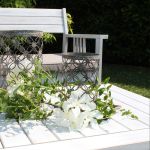 CAESAR - salotto da giardino in legno massiccio di acacia 2 posti completo di cuscini