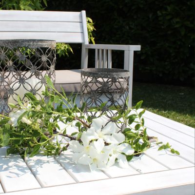 CAESAR - salotto da giardino in legno massiccio di acacia 2 posti completo di cuscini