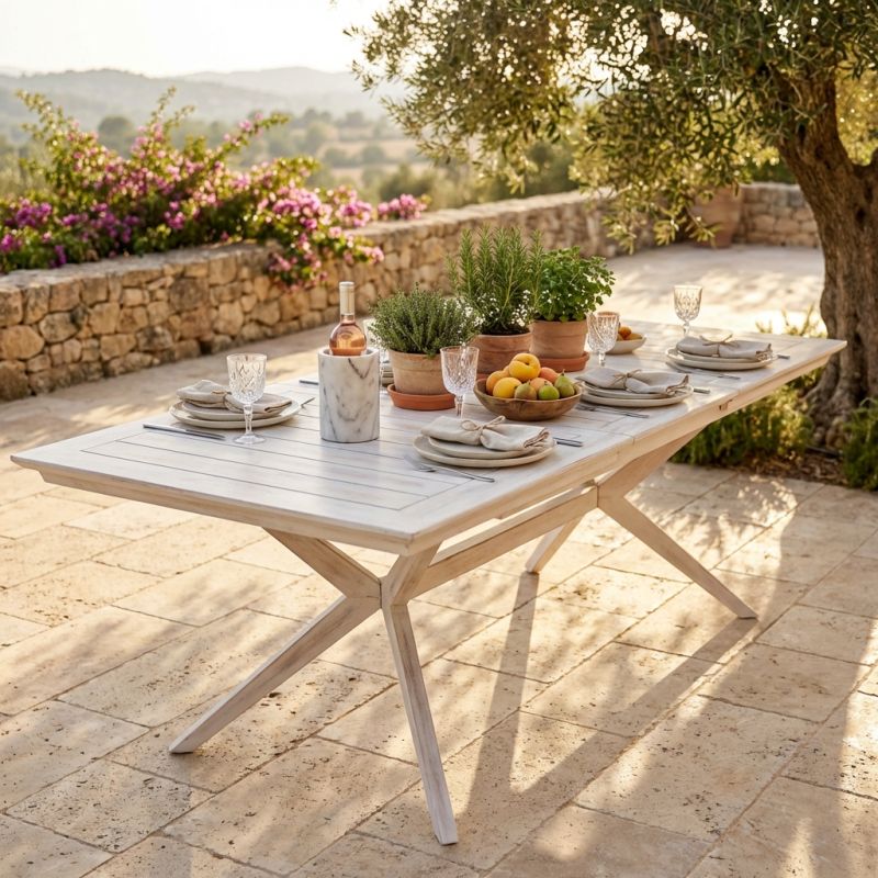 CAESAR - tavolo da giardino allungabile in legno massiccio di acacia