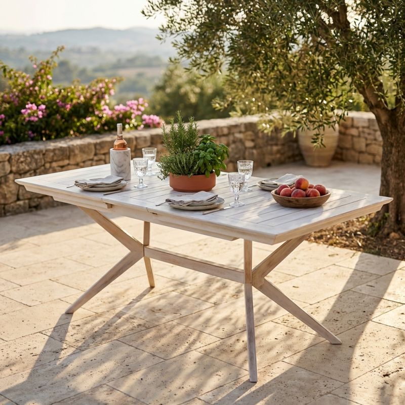 CAESAR - tavolo da giardino allungabile in legno massiccio di acacia