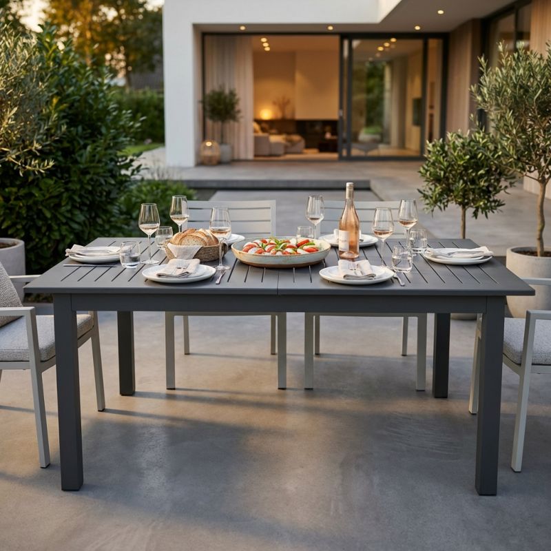 ARGENTUM - tavolo da giardino allungabile in alluminio da 220