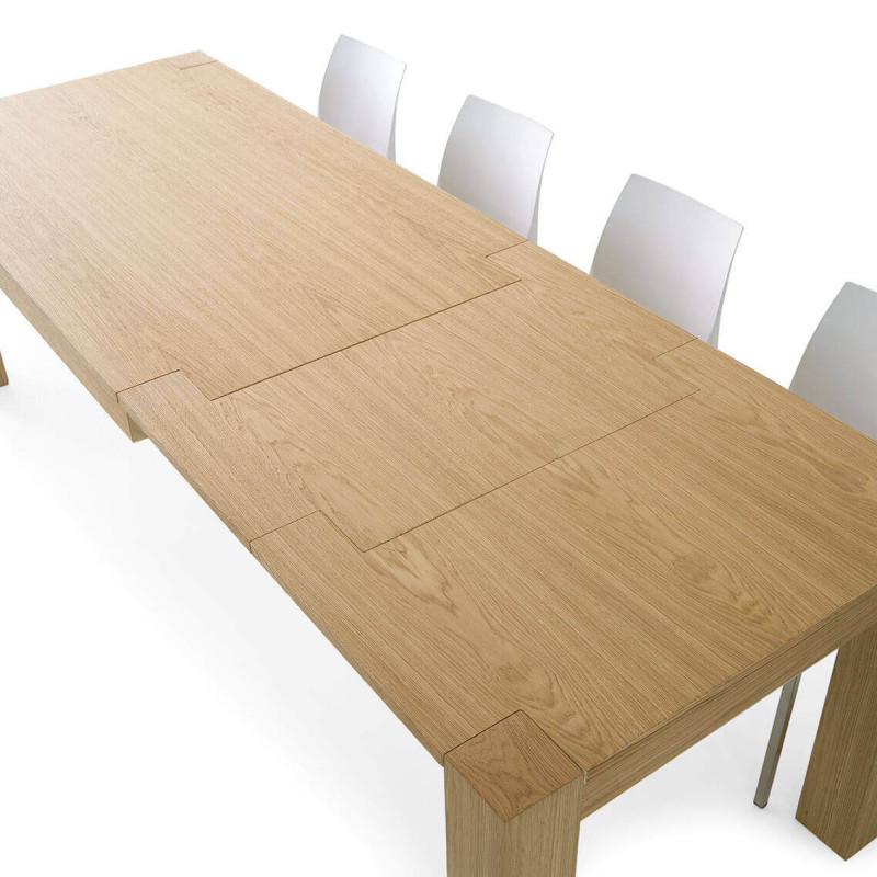 ELVIS - tavolo da pranzo moderno allungabile in rovere spazzolato
