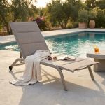 FELES - lettino da giardino impilabile in alluminio e textilene imbottito