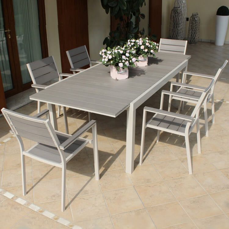 XANTHUS - poltrona da giardino in alluminio e polywood impilabile