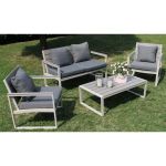 TORUS - salotto da giardino 4 posti in alluminio e polywood con cuscini