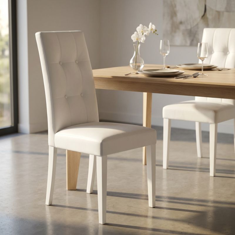 JACQUELYN - sedia moderna ecopelle con 4 bottoni