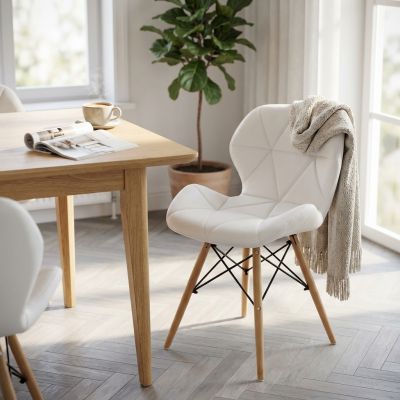 NAOMIE - sedia moderna in ecopelle e legno