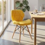 NAOMIE - sedia moderna in ecopelle e legno