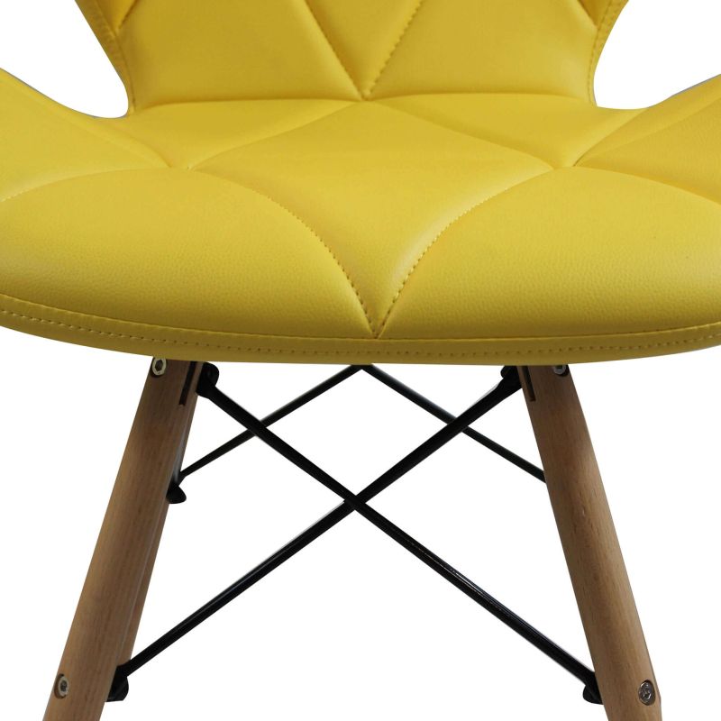 NAOMIE - sedia moderna in ecopelle e legno