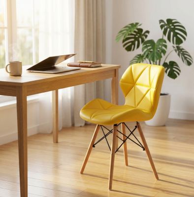 NAOMIE - sedia moderna in ecopelle e legno