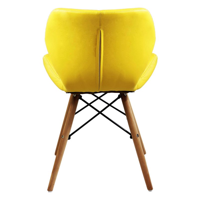 NAOMIE - sedia moderna in ecopelle e legno