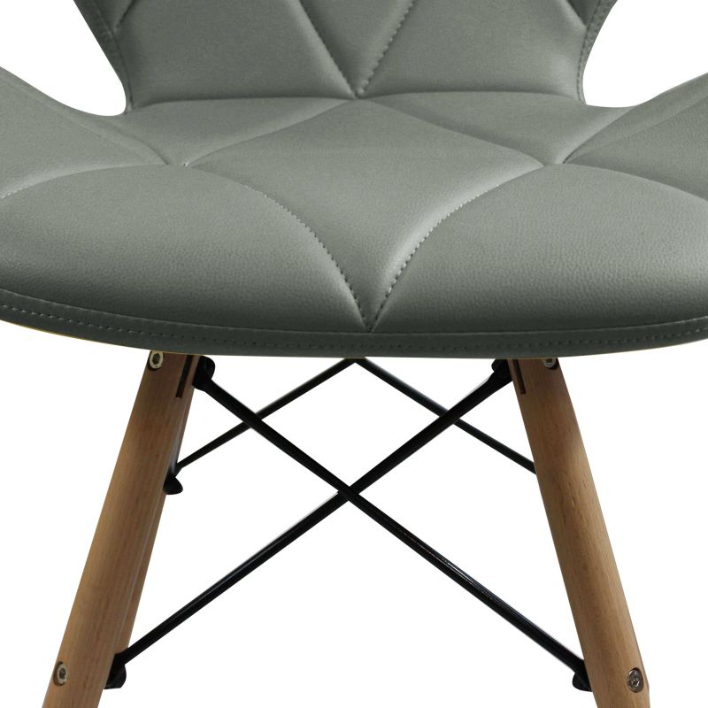 NAOMIE - sedia moderna in ecopelle e legno