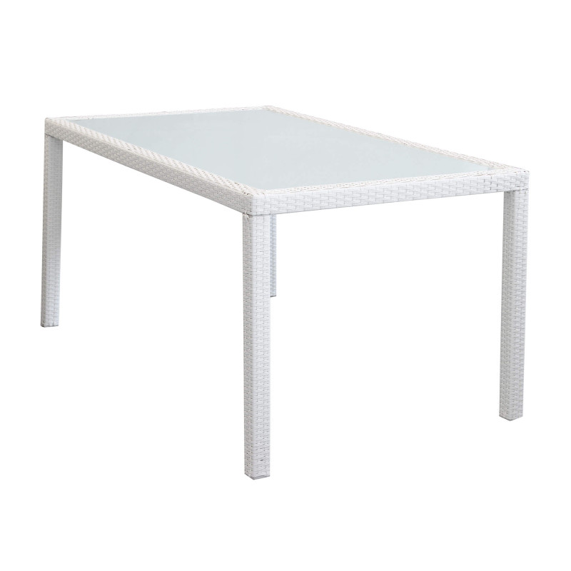 AXONA - tavolo intreccio in rattan sintetico e vetro