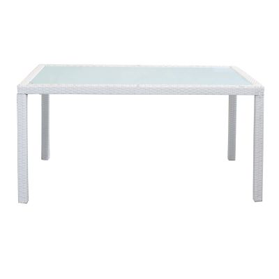 AXONA - tavolo intreccio in rattan sintetico e vetro