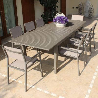 ARGENTUM - tavolo da giardino allungabile in alluminio da 150
