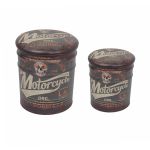 THEO - set di 2 pouf contenitore tondo poggiapiedi