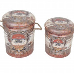 THEODORE - set di 2 pouf contenitore tondo poggiapiedi