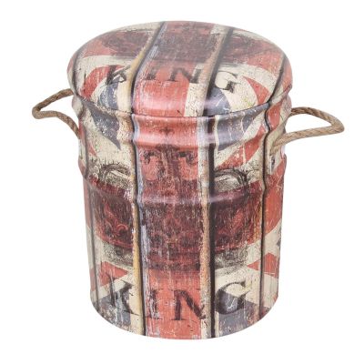 THEODORE - set di 2 pouf contenitore tondo poggiapiedi