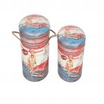 THEODORE - set di 2 pouf contenitore tondo poggiapiedi