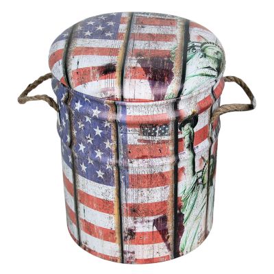 THEODORE - set di 2 pouf contenitore tondo poggiapiedi