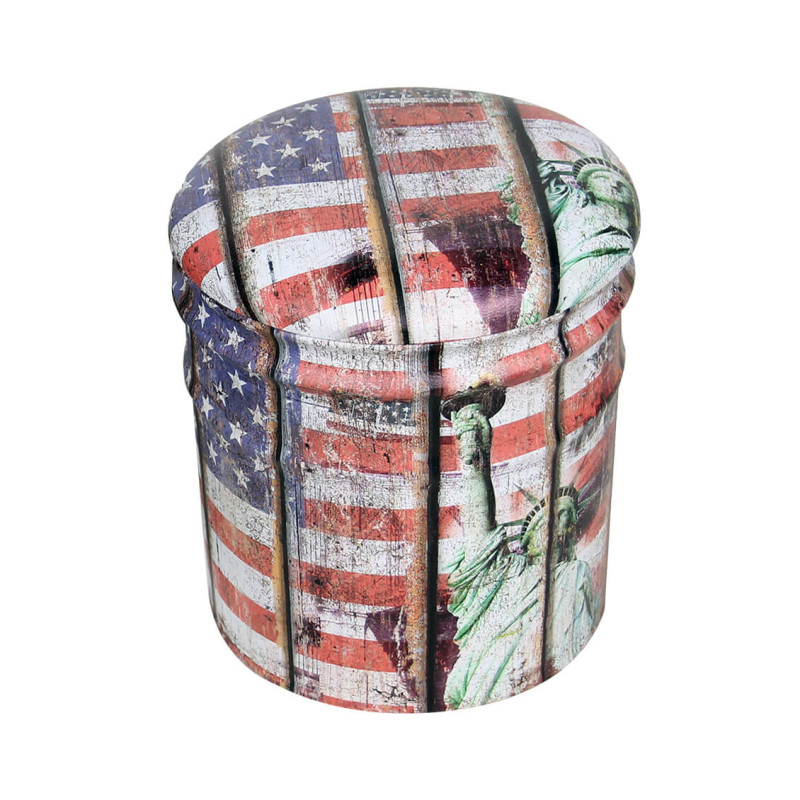 THEODORE - set di 2 pouf contenitore tondo poggiapiedi