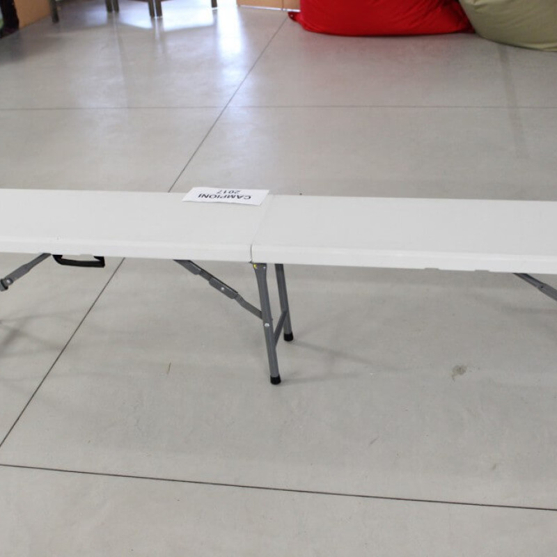 panca catering pieghevole e abs bianco