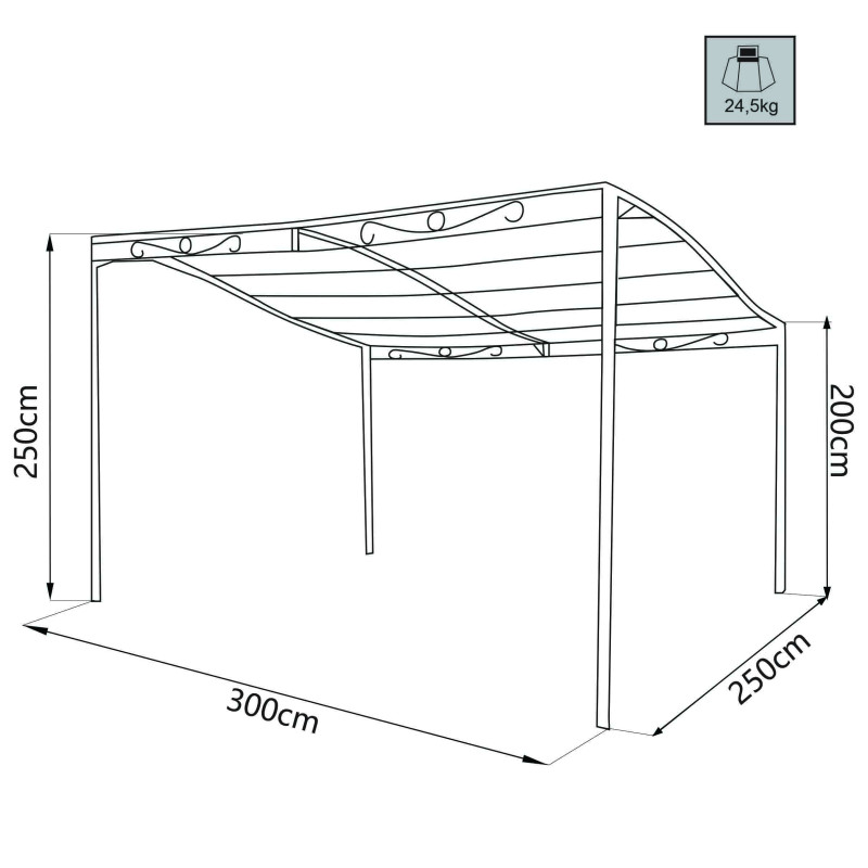 PEGASUS - pergola da giardino autoportante in acciaio