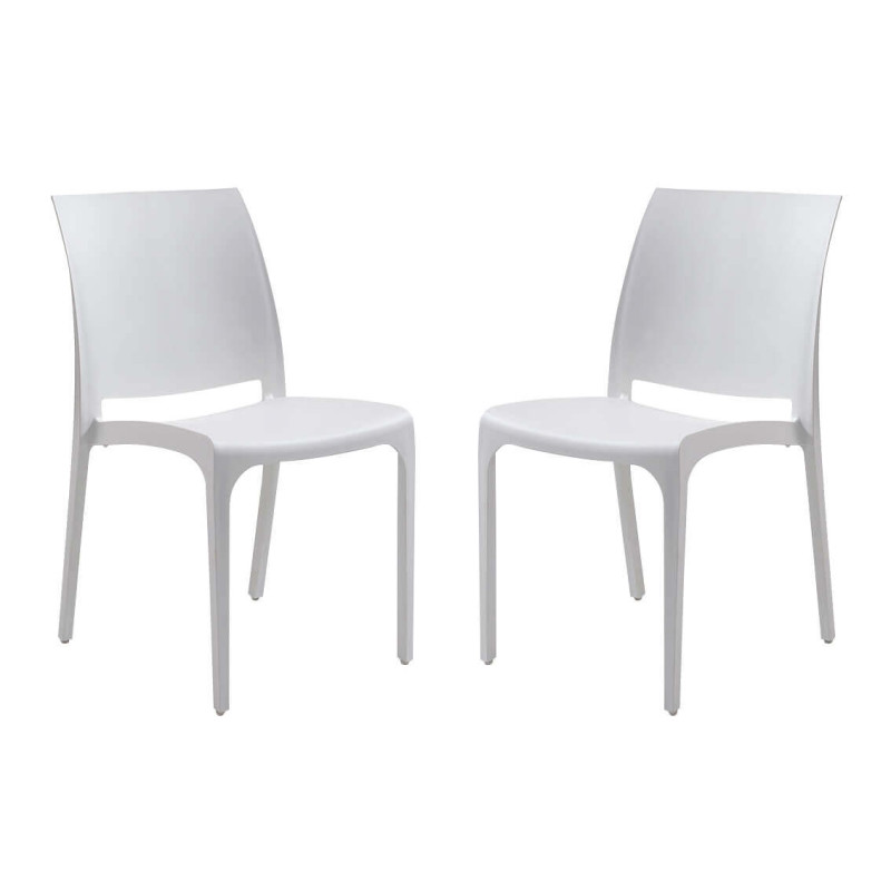 VOLGA - sedia da giardino in plastica set da 2