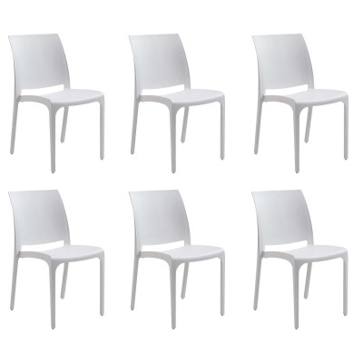 VOLGA - sedia da giardino in plastica set da 6