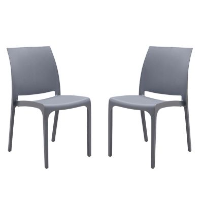 VOLGA - sedia da giardino in plastica set da 2