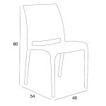 VOLGA - sedia da giardino in plastica set da 4