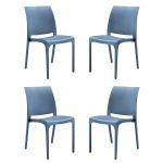 VOLGA - sedia da giardino in plastica set da 4