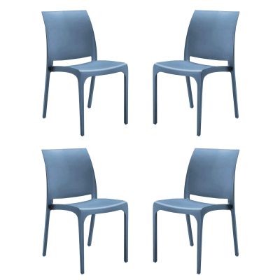 VOLGA - sedia da giardino in plastica set da 4