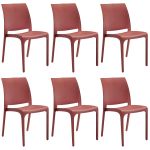 VOLGA - sedia da giardino in plastica set da 6