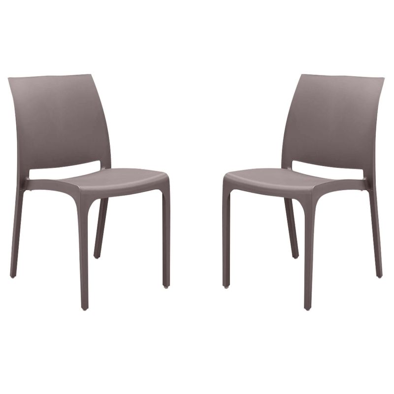 VOLGA - sedia da giardino in plastica set da 2