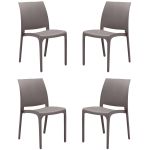 VOLGA - sedia da giardino in plastica set da 4